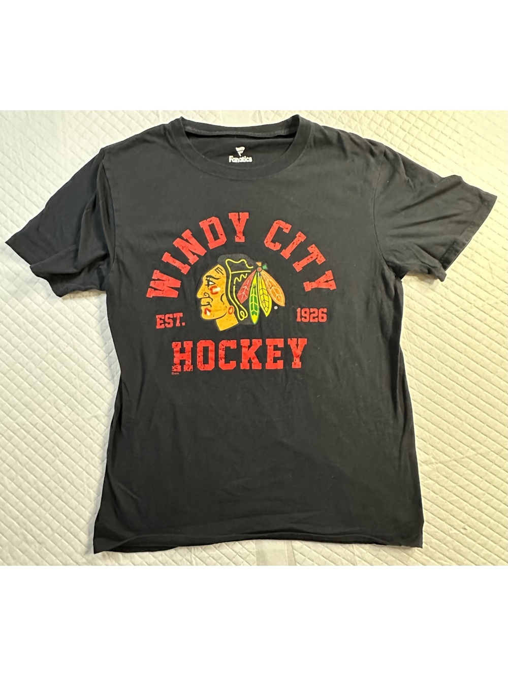 Fanatics Windy City Hockey Black Graphic T Shirt Medium